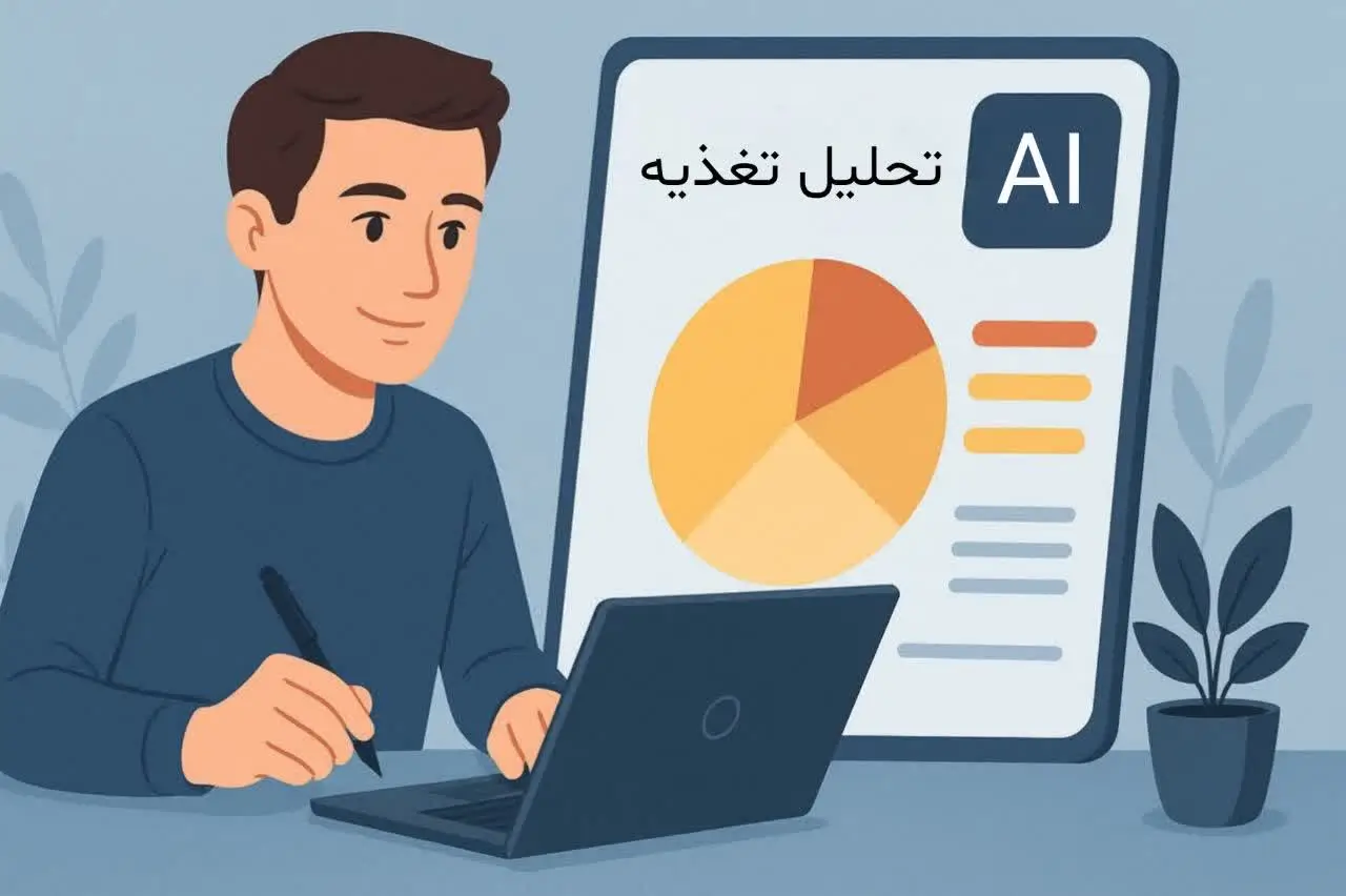 نموداری که رژیم غذایی و کالری مصرفی هر فرد را بر اساس دادههای شخصی و الگوریتمهای یادگیری ماشین تنظیم میکند