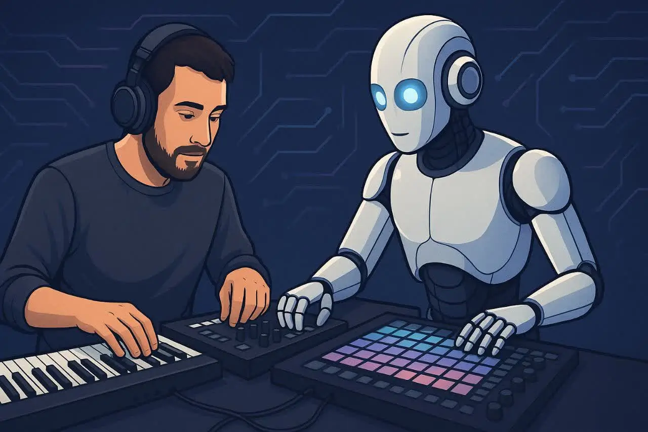 نوازنده در کنار رابط کاربری هوش مصنوعی – تلفیق انسان و ماشین در خلق موسیقی