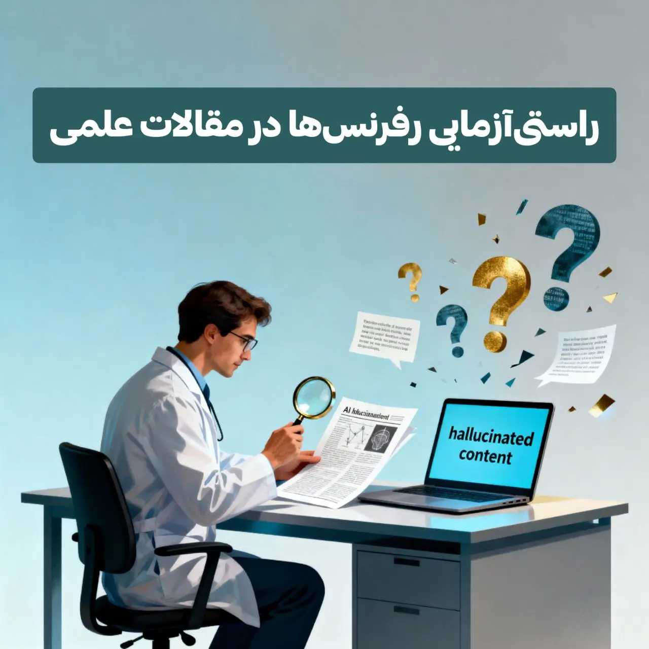 یک علامت هشدار گرافیکی یا ذرهبینی روی یک متن رفرنسدهی شده