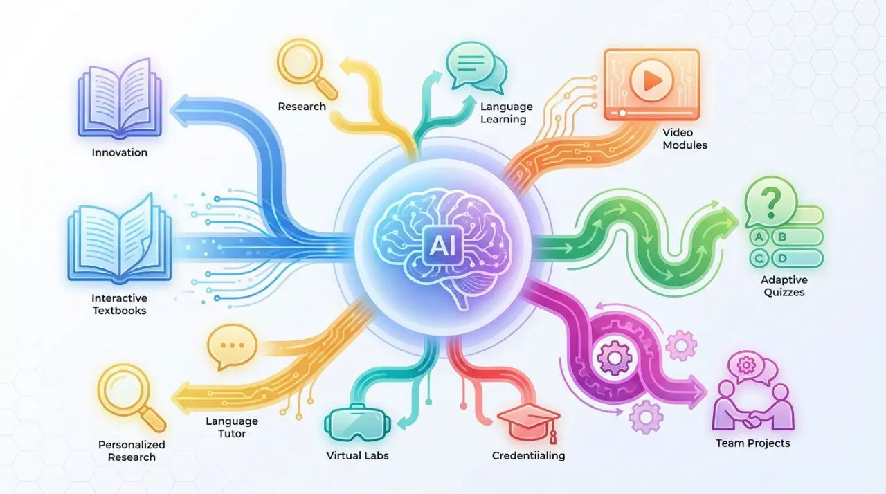 اینفوگرافیک مسیر یادگیری تطبیقی با هوش مصنوعی