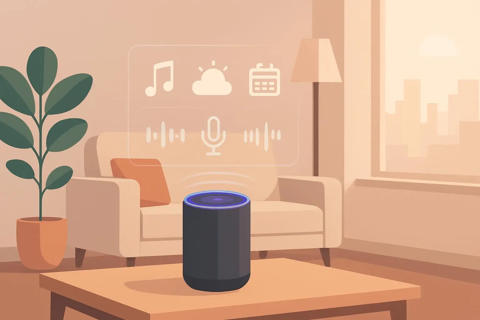 دستیار هوشمند هوش مصنوعی آمازون الکسا پلاس، در فضای داخلی خانهای مدرن میدرخشد و نمایانگر عصر جدیدی از دستیارهای صوتی هوش مصنوعی است