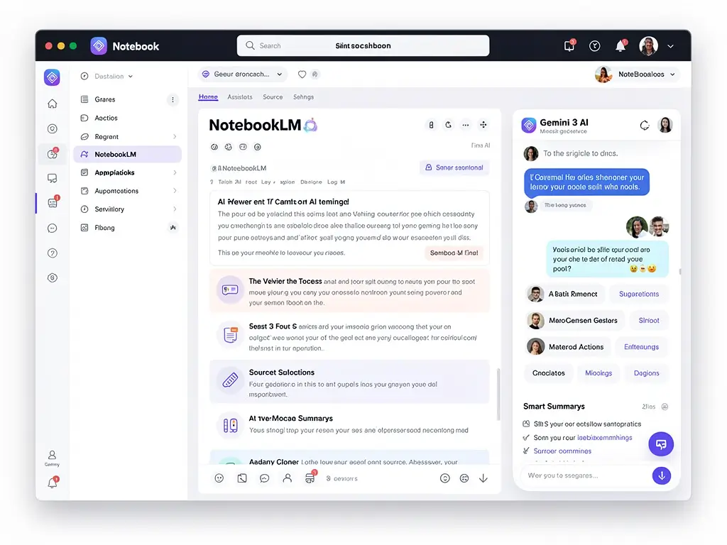 نمایی از یکپارچهسازی هوش مصنوعی Gemini 3 با ابزار پژوهشی NotebookLM گوگل