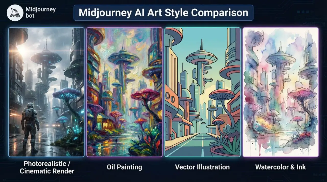 یک سوژه، چهار سبک متفاوت: قدرت کلمات کلیدی در کارگردانی هنری هوش مصنوعی