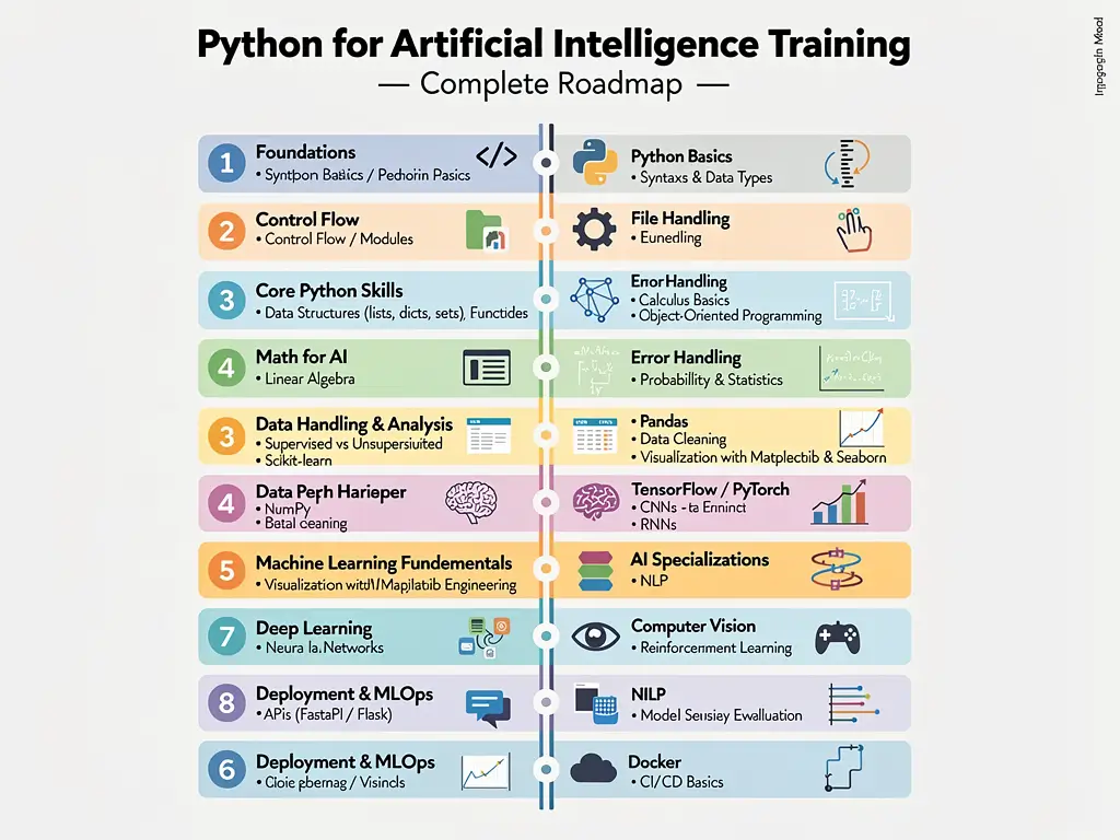 آموزش پایتون برای هوش مصنوعی - نقشه راه کامل