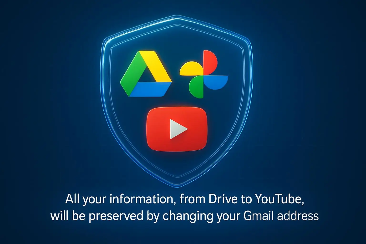 تمام اطلاعات شما، از درایو تا یوتیوب، با تغییر آدرس جیمیل حفظ می‌شود