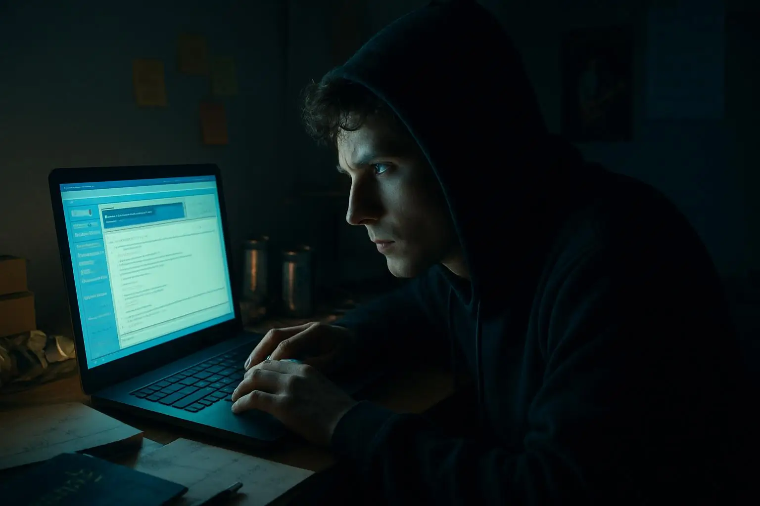 بازسازی اتاق خوابگاه هاروارد در شب، جایی که مارک زاکربرگ در حال کدنویسی و خلق نسخه اولیه فیسبوک است