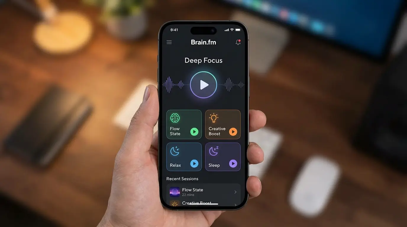 نمایی از اپلیکیشن Brain.fm