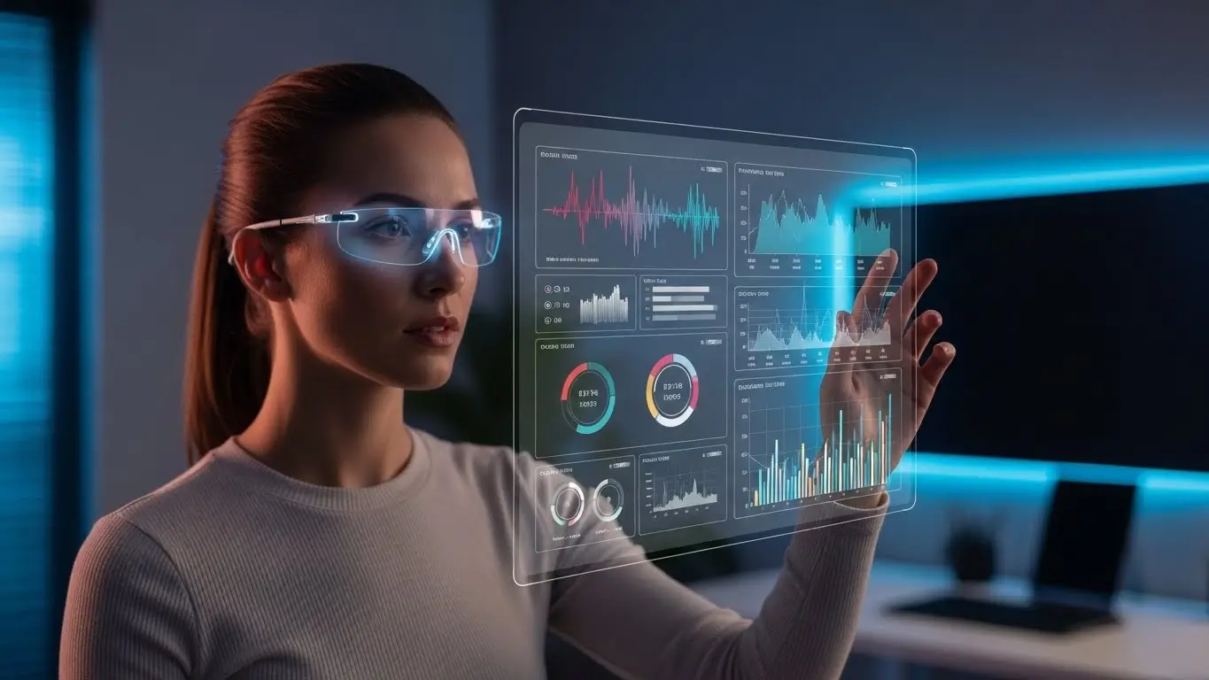 کاربر در حال استفاده از اپلیکیشن هوش مصنوعی برای افزایش تمرکز