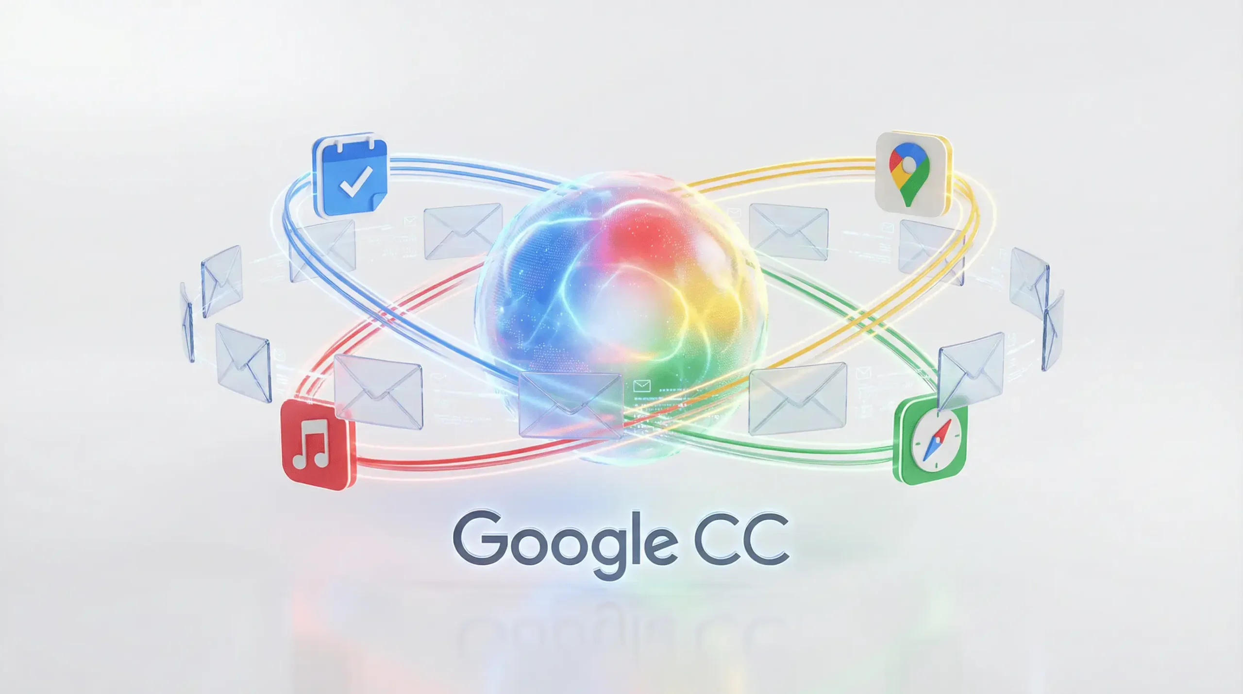 نمایی از دستیار هوشمند گوگل CC در حال مدیریت برنامهها در اینباکس جیمیل