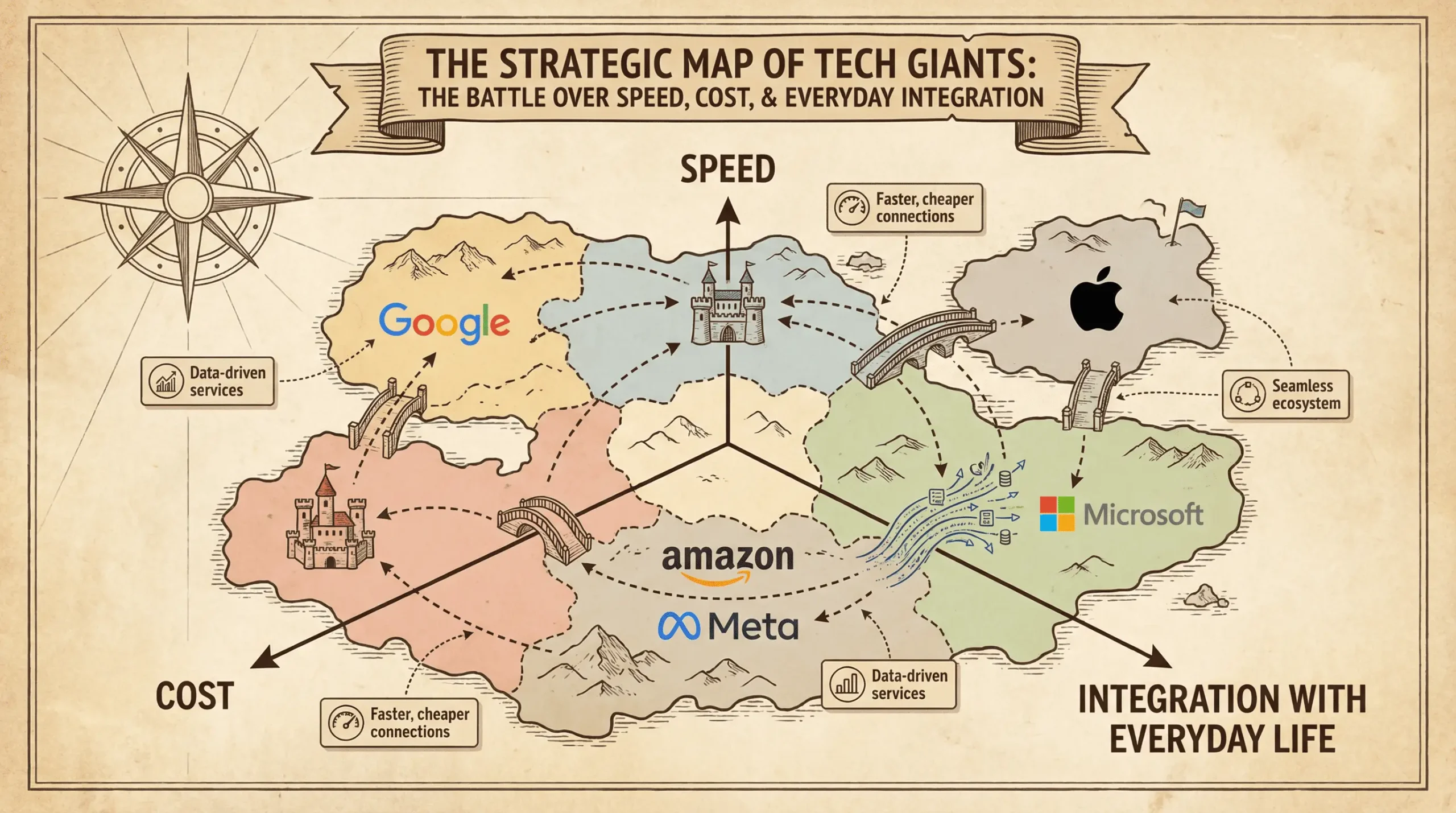 نقشه استراتژیک غولهای فناوری؛ نبرد بر سر سرعت، هزینه و یکپارچهسازی با زندگی روزمره