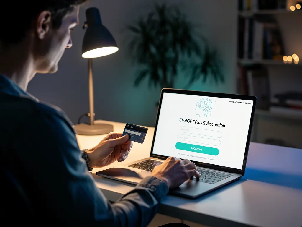 کاربری در حال پرداخت هزینه برای خرید اشتراک ChatGPT و استفاده از هوش مصنوعی