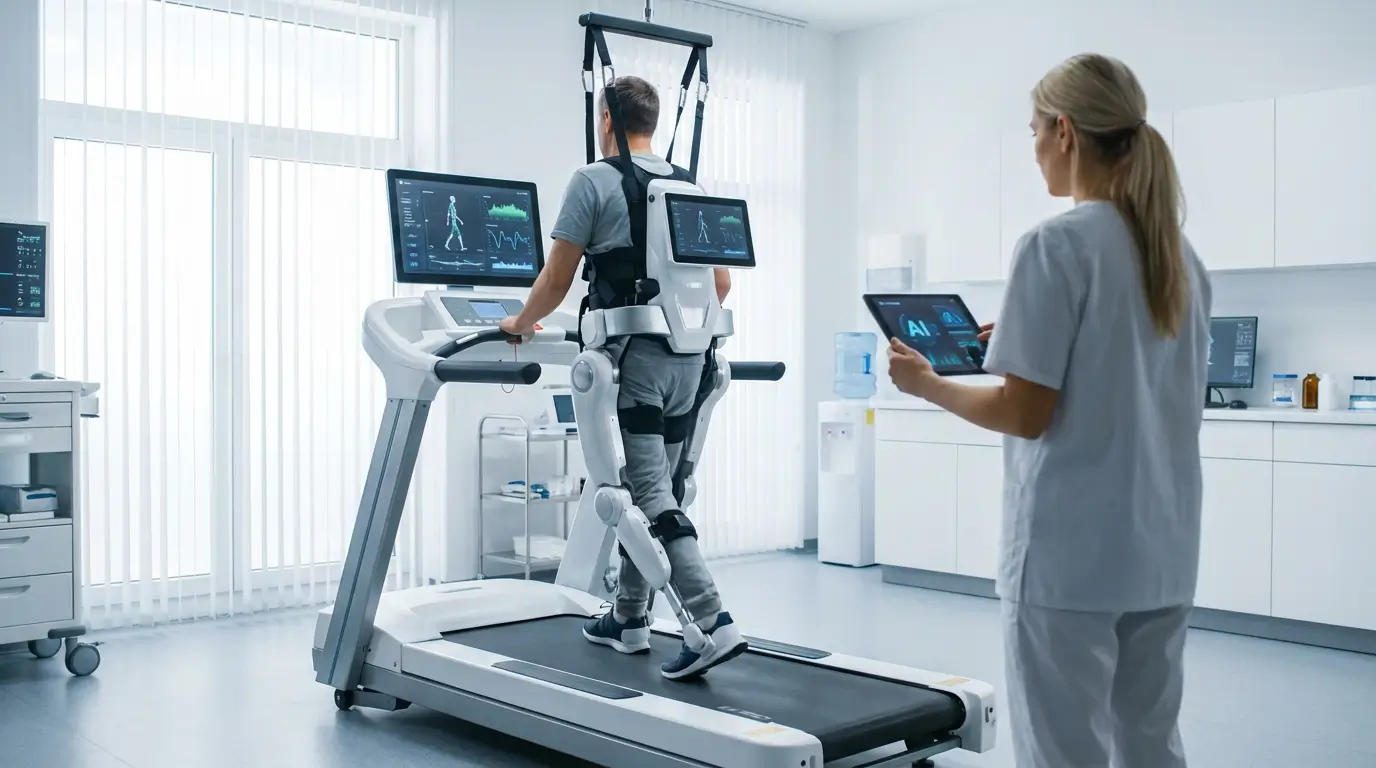 سیستم رباتیک پیشرفته آموزش راه رفتن با تحلیل دادههای بیومکانیک توسط هوش مصنوعی