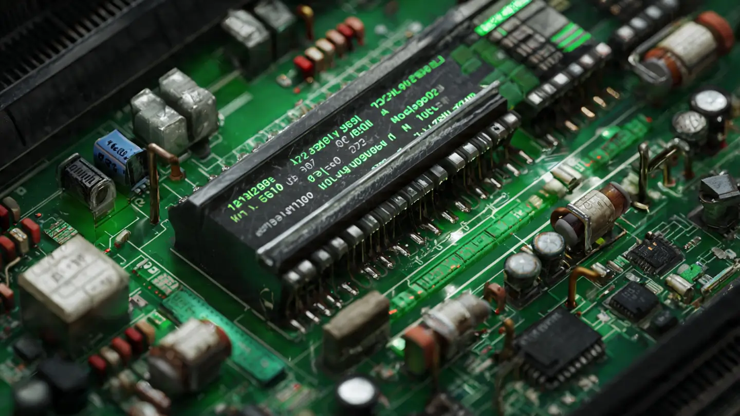 برد مدار چاپی و نمایشگر تک رنگ قدیمی IBM مدل MDA 1981