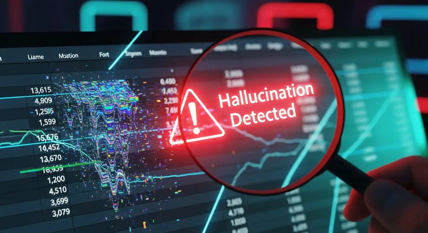 نمایش بصری توهمات و خطاهای هوش مصنوعی در تجزیه و تحلیل دادههای پیچیده و صفحات گسترده